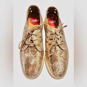 Rollie Derby City Circle Marble Leather Metallic Gold Australian